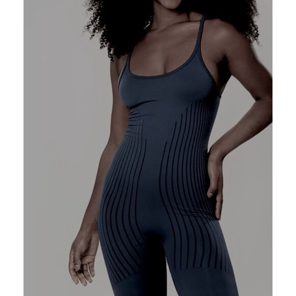 Astroremiges New Athletic Solid Black Tank Long Full Length Leotard Bodysuit S - Picture 2 of 5